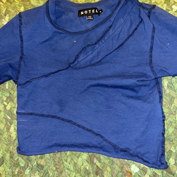 Long sleeve blue seam detail shirt - Picture 4 of 5